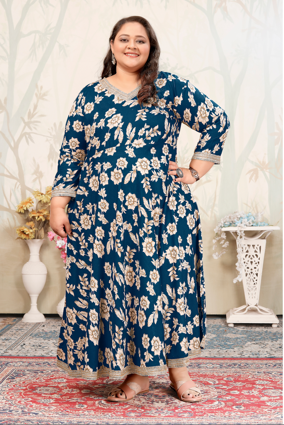 Matrut | Joyous Morpich Floral Long Dress