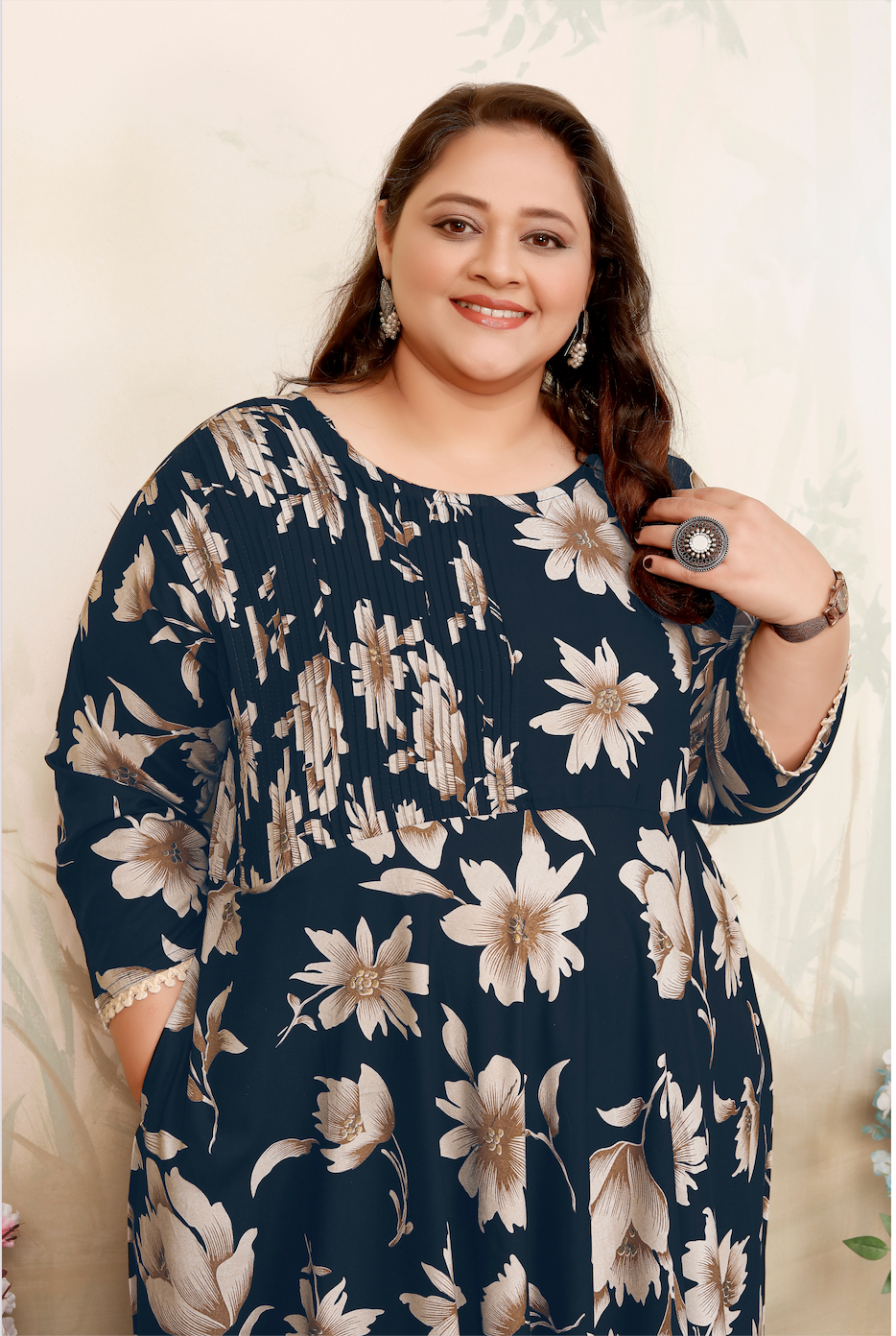 Matrut | Joyous Navy Floral Long Dress