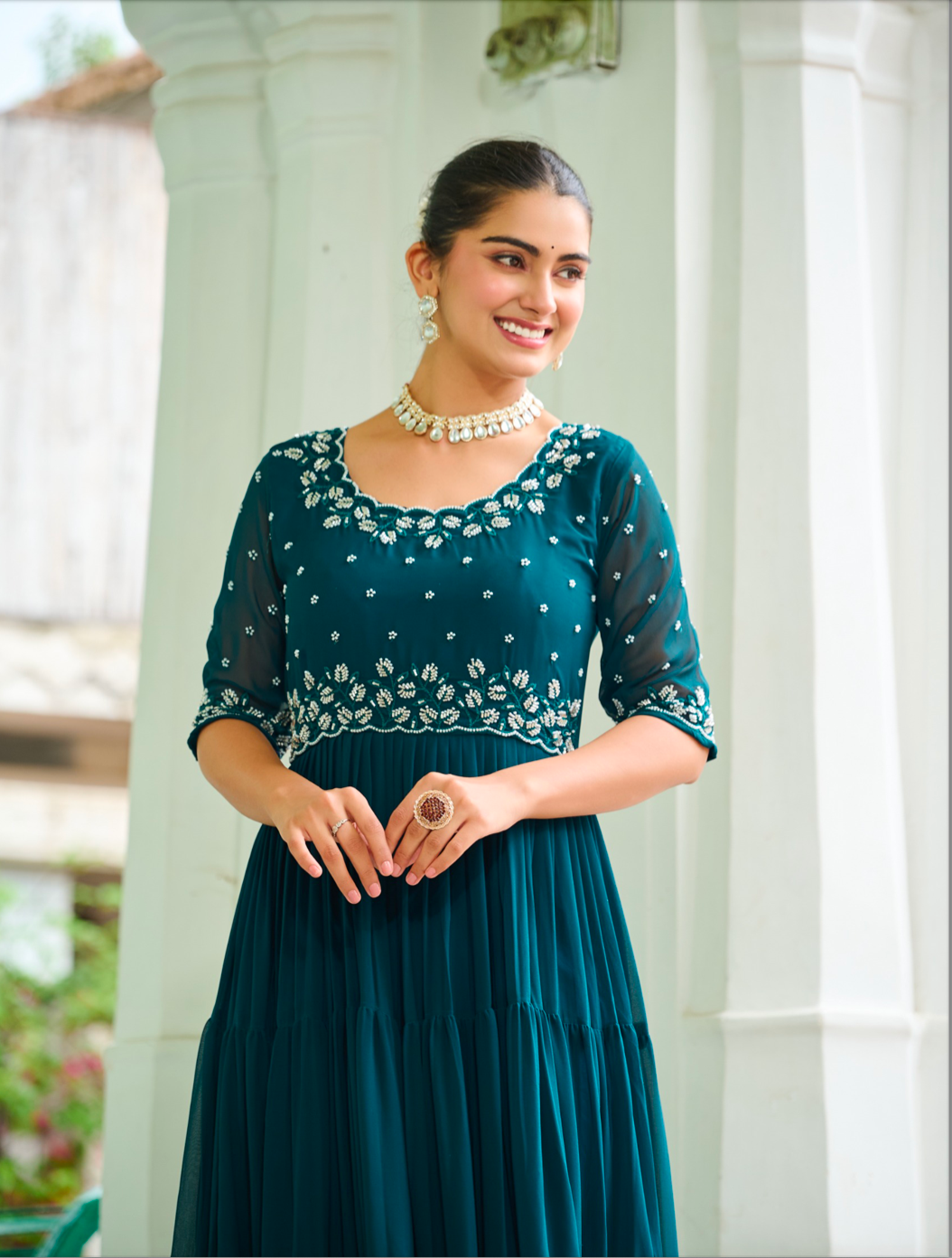 Matrut | Mausam Teal Blue Gown