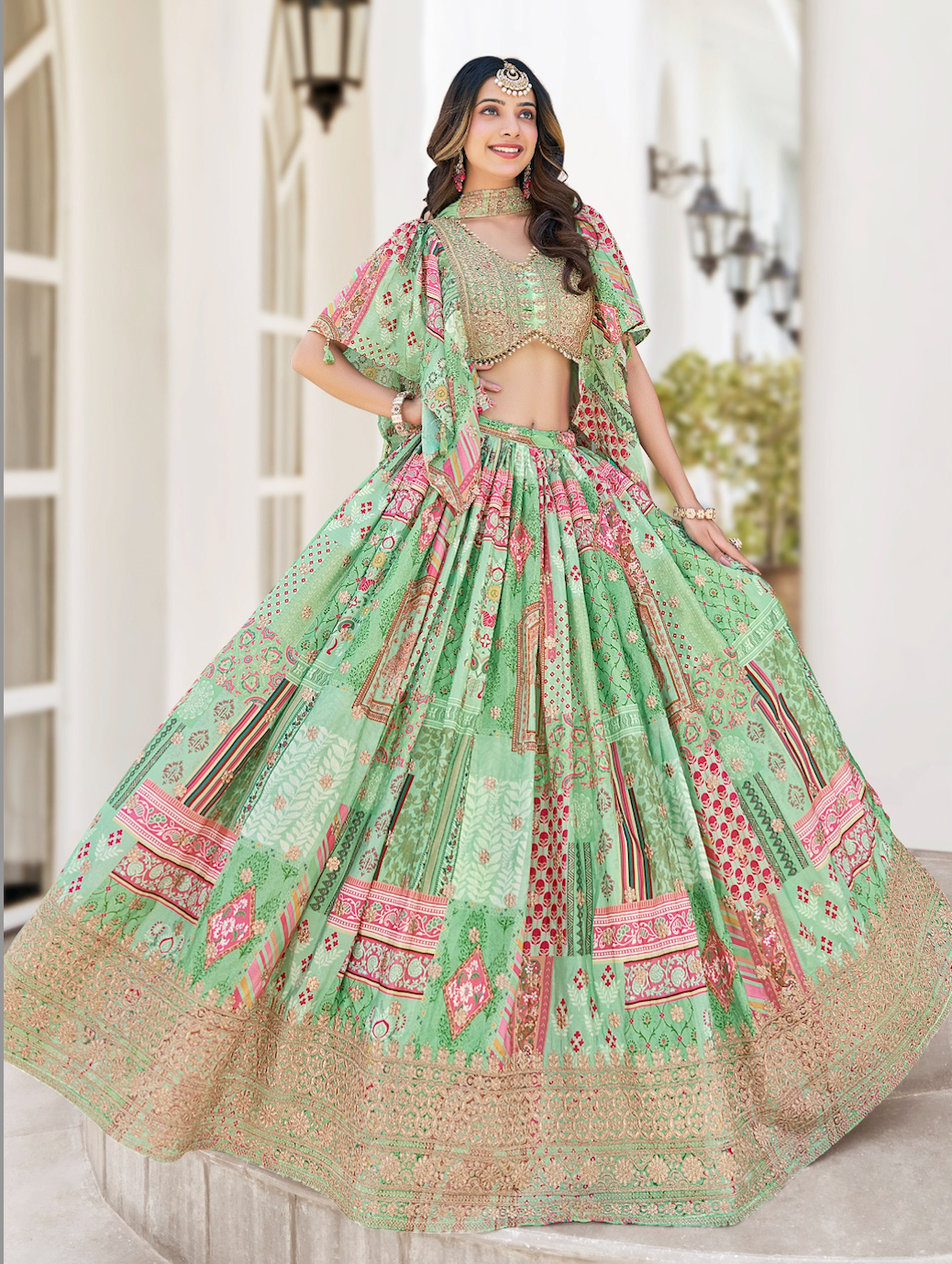 Matrut | Queen Pista Green Lehenga