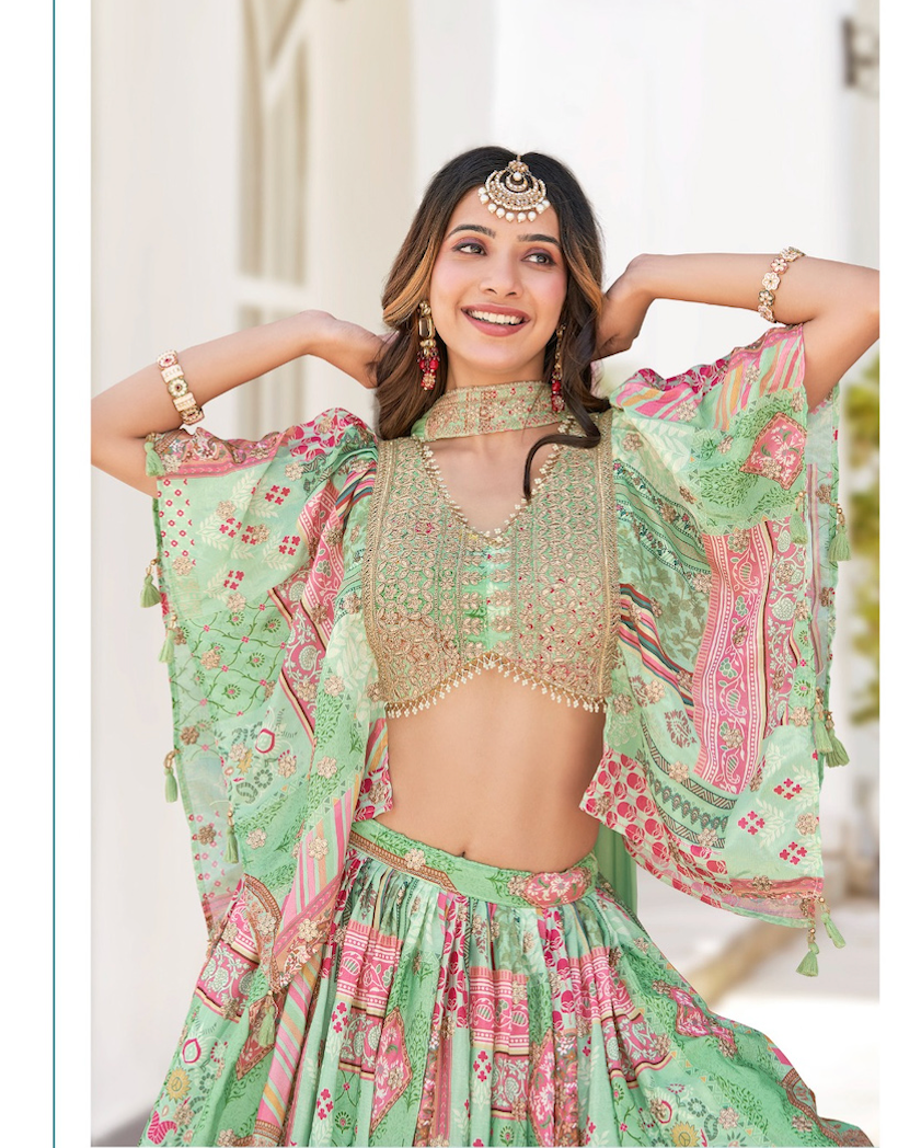 Matrut | Queen Pista Green Lehenga