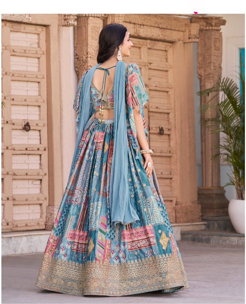 Matrut | Queen Sky Blue Lehenga