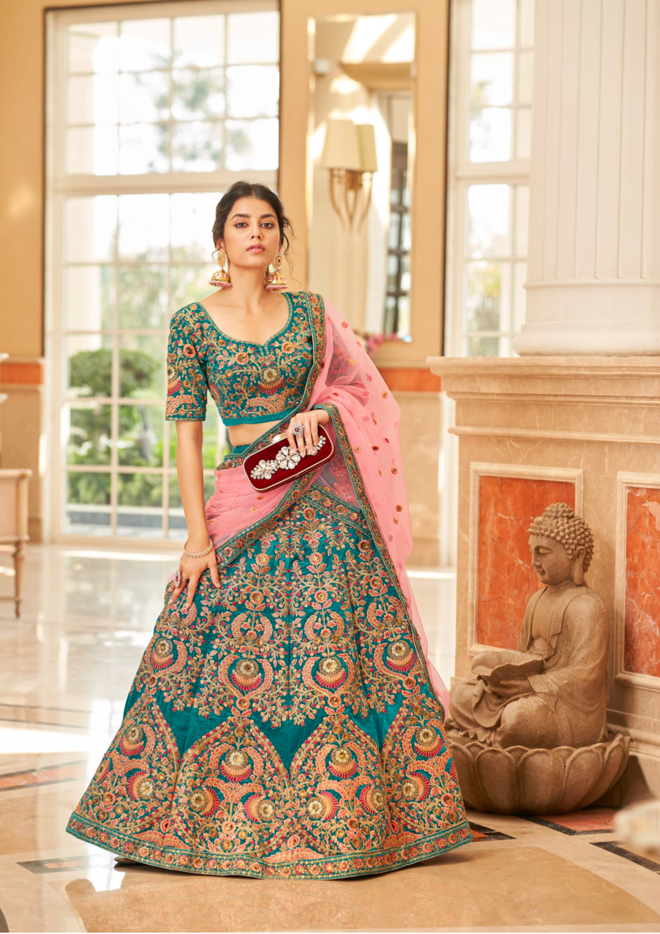 Matrut | Cultural Teal Blue Lehenga