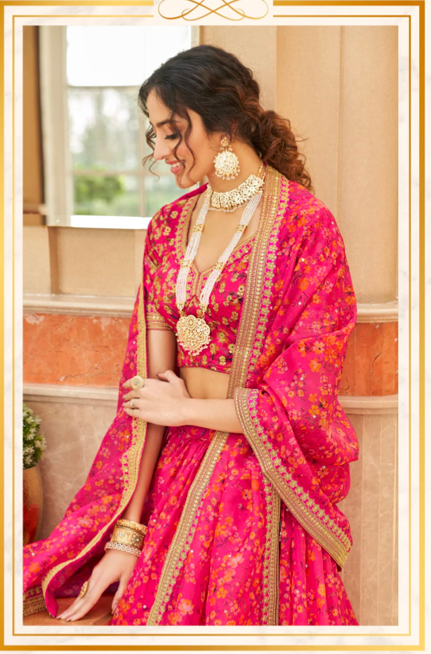 Matrut | Cultural Rani Pink Lehenga