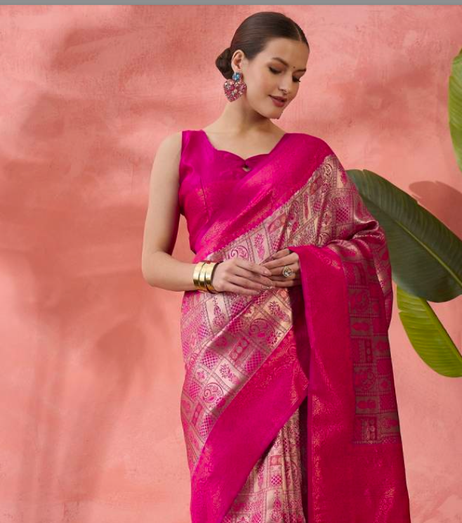 Matrut | Saral Rani Pink Saree