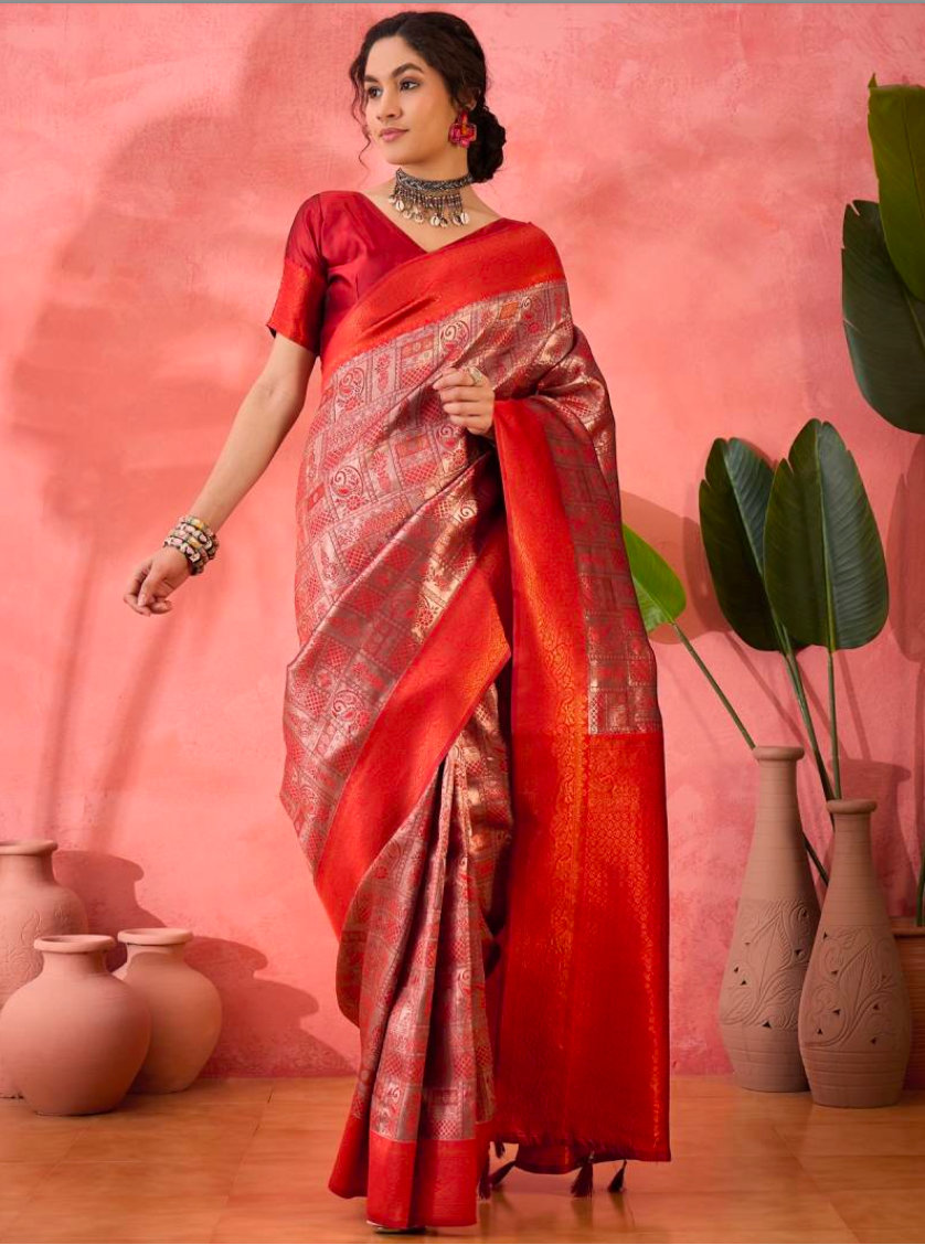 Matrut | Saral Red Saree