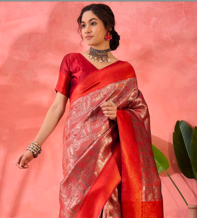 Matrut | Saral Red Saree