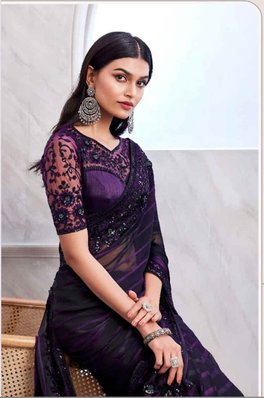 Matrut | Ehsaas Purple Saree