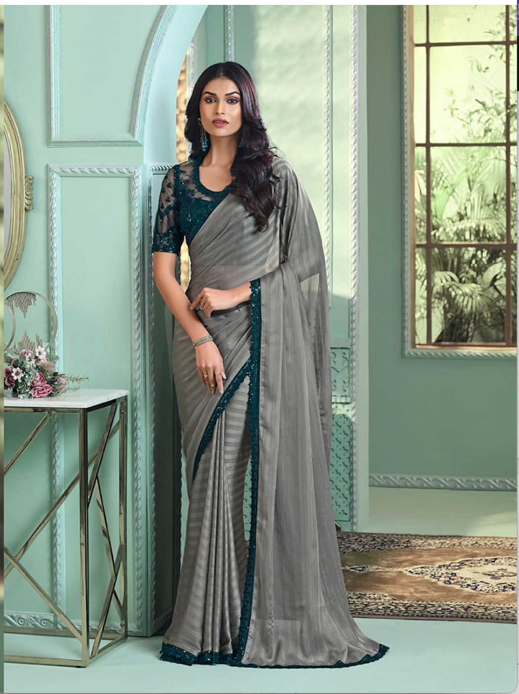 Matrut | Ehsaas Grey Saree