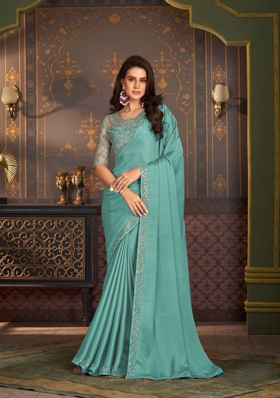 Matrut | Shehnai Firozi Saree