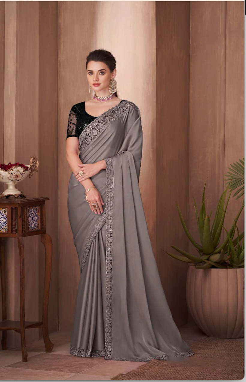 Matrut | Shama Taupe Saree