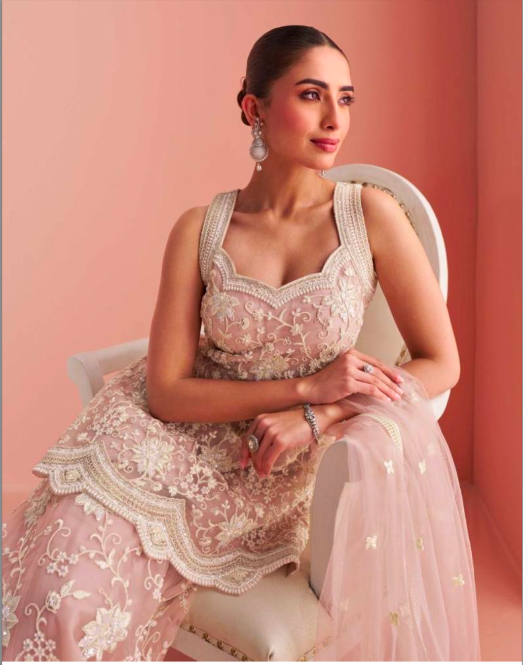 Matrut | Verona Powder Pink Palazzo Suit
