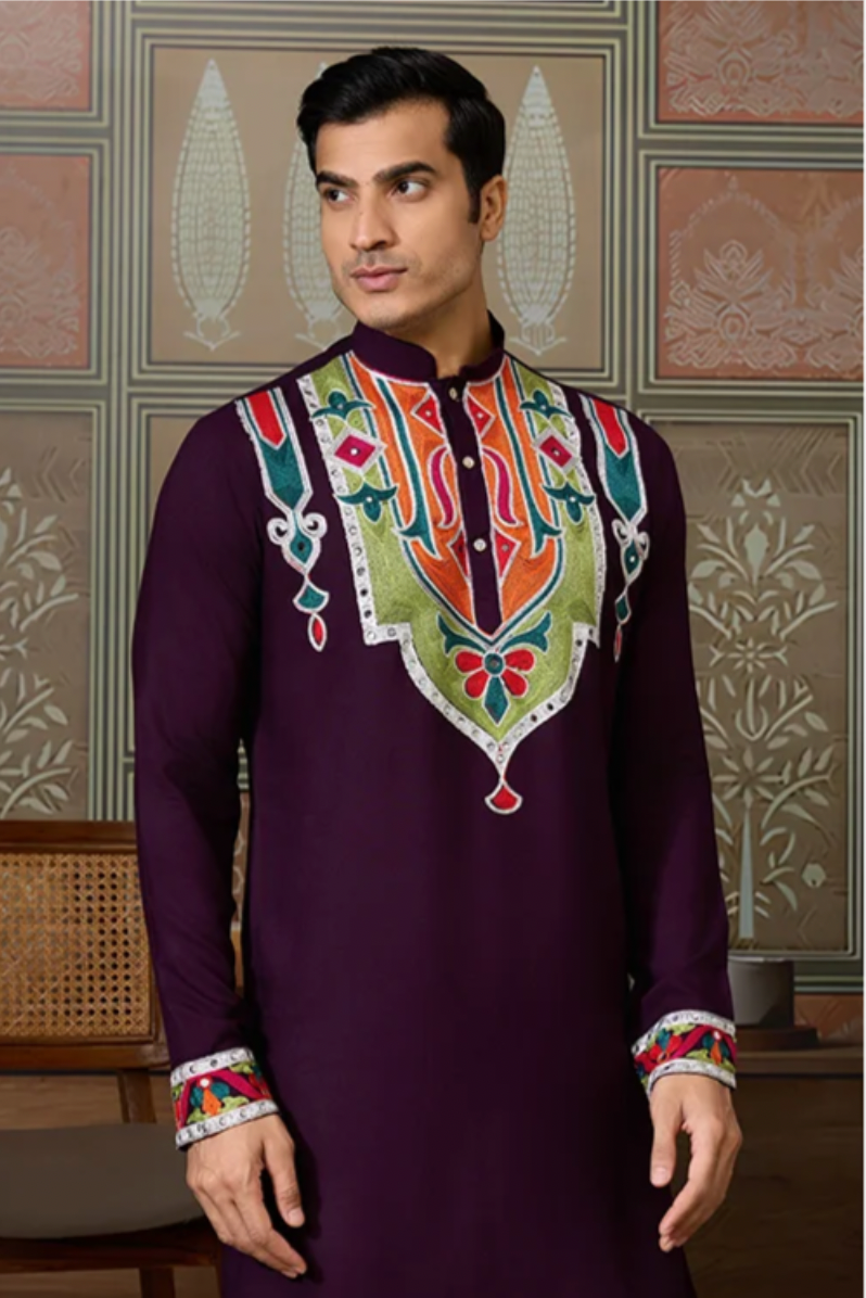 Matrut | Navami Wine Kurta Set