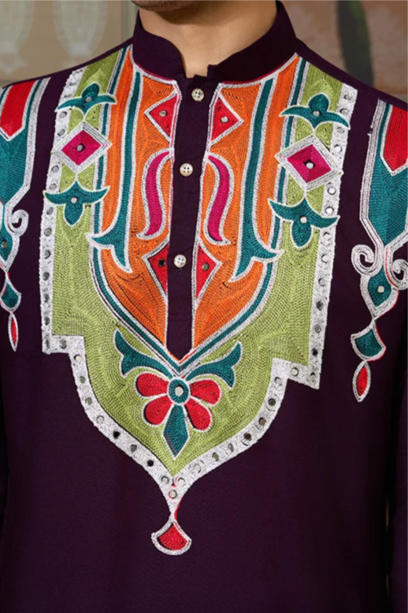 Matrut | Navami Wine Kurta Set