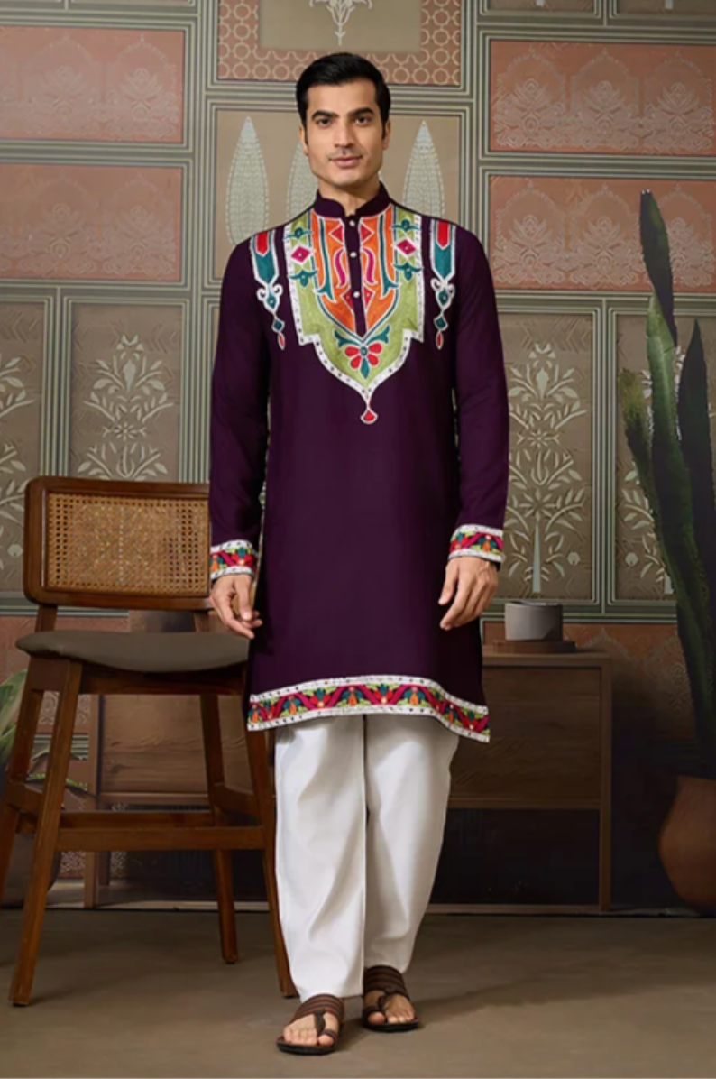 Matrut | Navami Wine Kurta Set