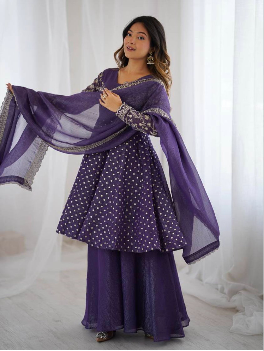 Matrut | Ruhi Purple Anarkali Suit