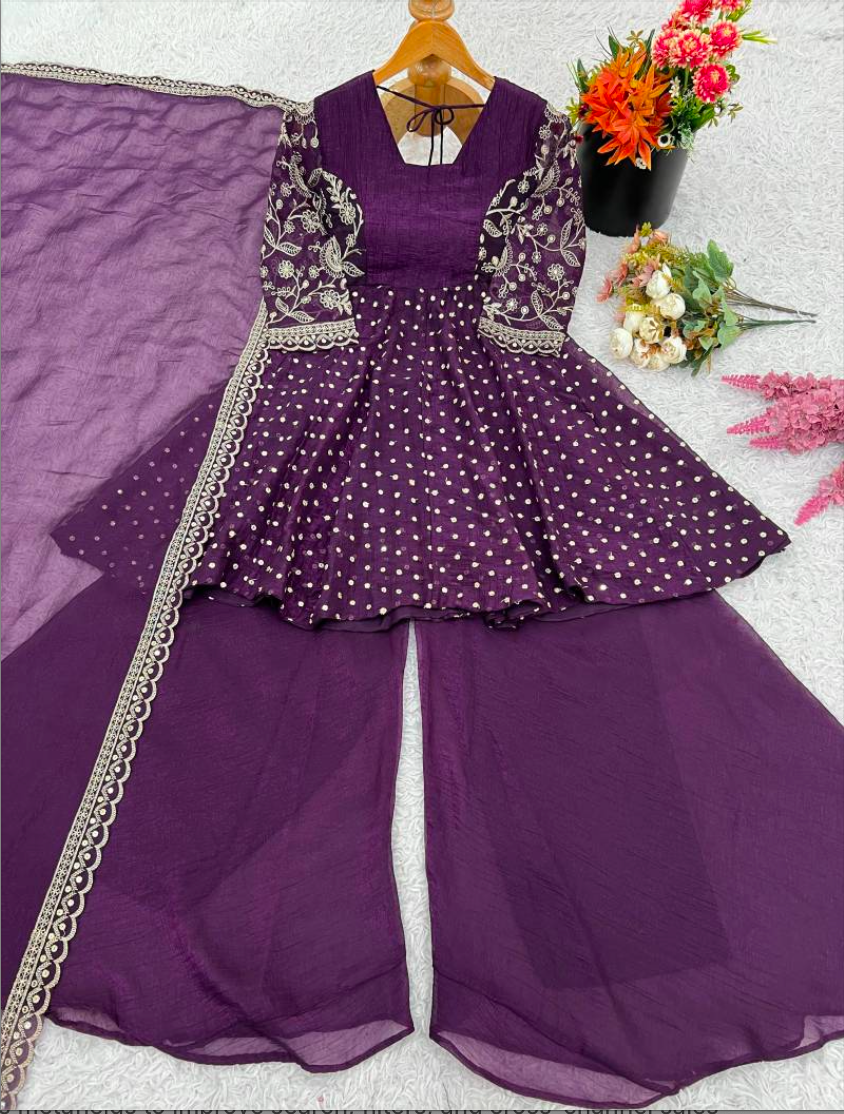 Matrut | Ruhi Wine Anarkali Suit