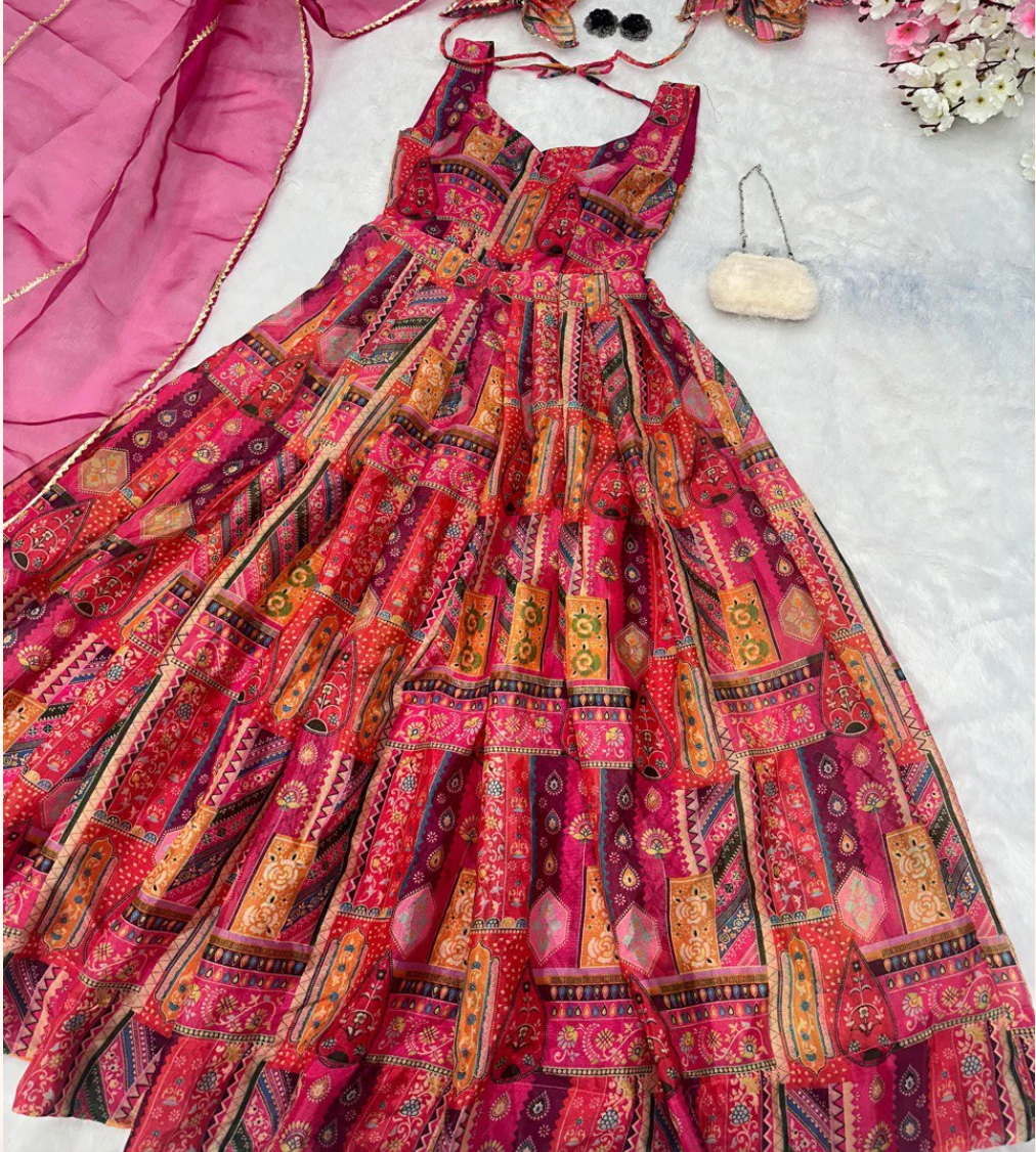 Matrut | Blush & Bold Wine Multicolor Gown