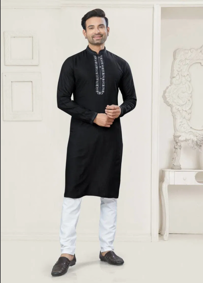 Matrut | Pure Weave Black Kurta Set