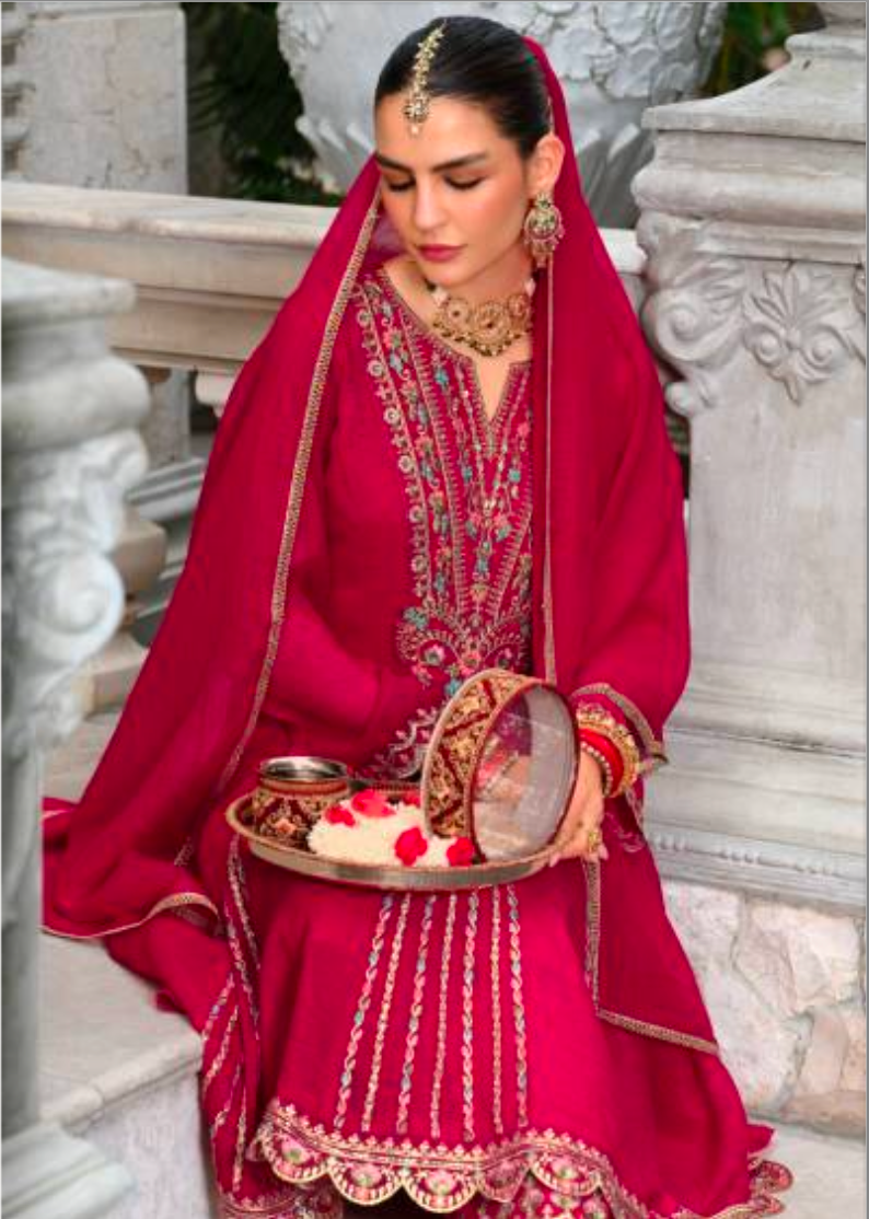 Matrut | Karwa Rani Pink Anarkali Suit