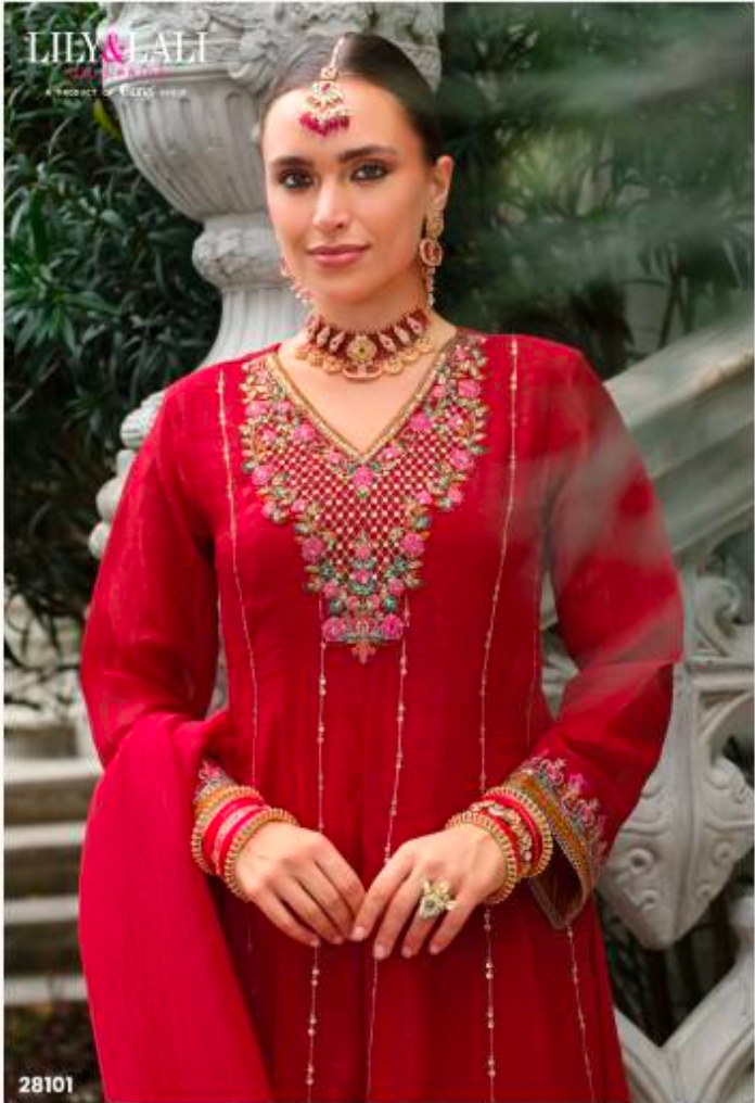 Matrut | Karwa Red Anarkali Suit