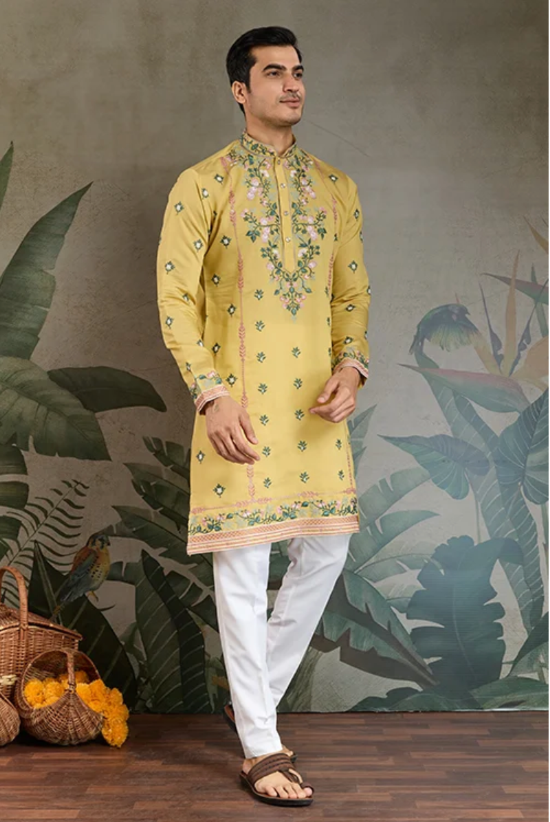 Matrut | Fusion Fits-3 Yellow Kurta Set