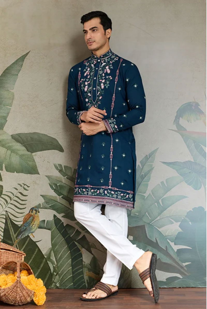 Matrut | Fusion Fits-3 Navy Blue Kurta Set