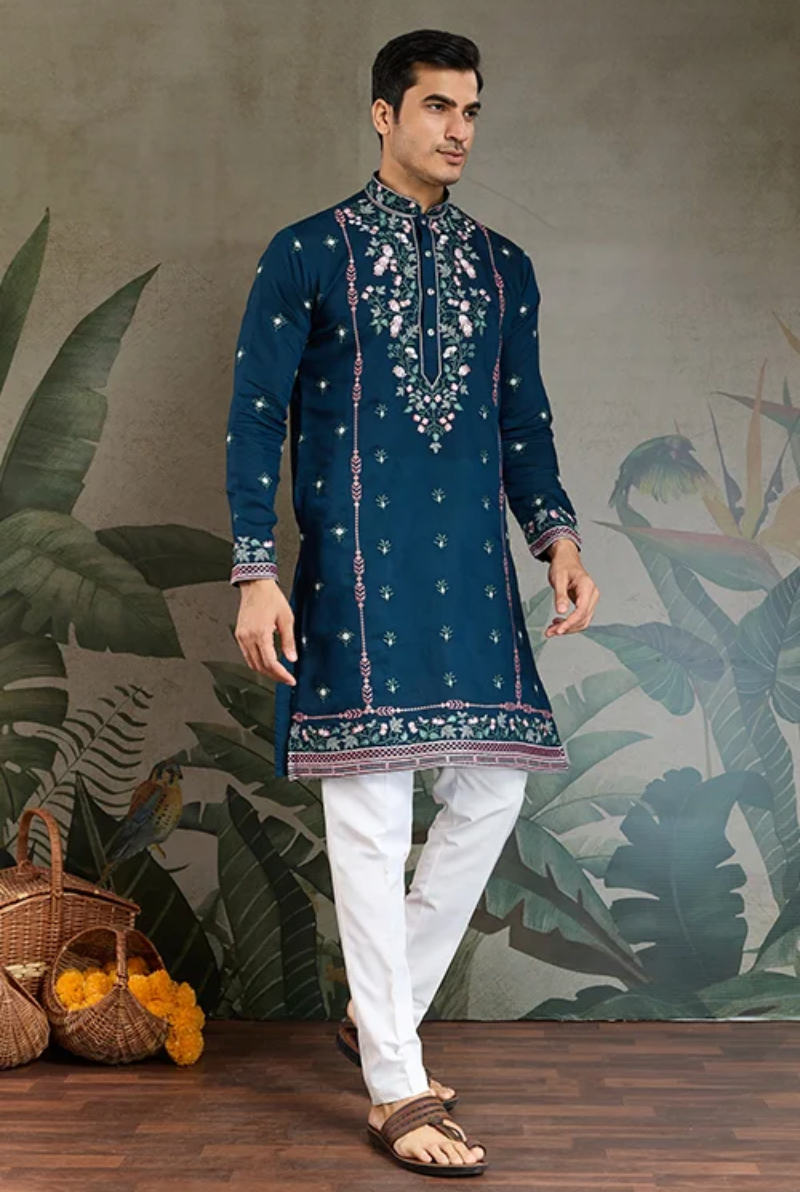 Matrut | Fusion Fits-3 Navy Blue Kurta Set