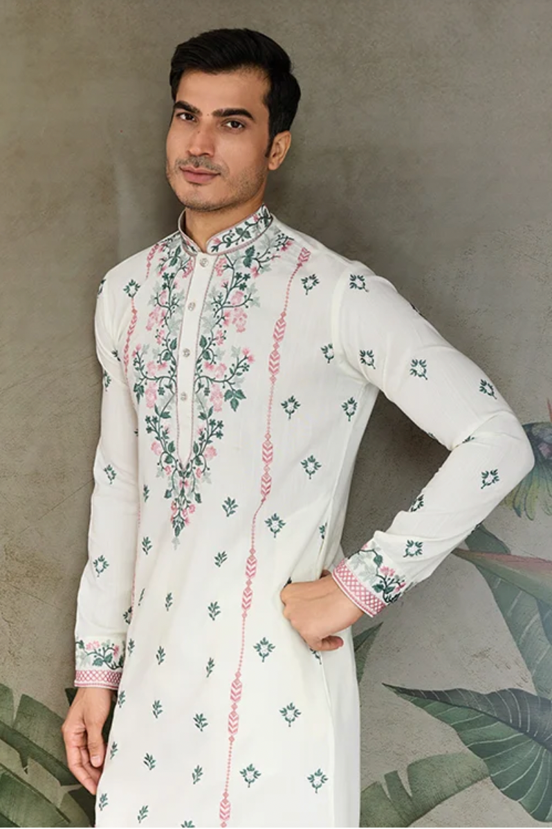 Matrut | Fusion Fits-3 White Kurta Set