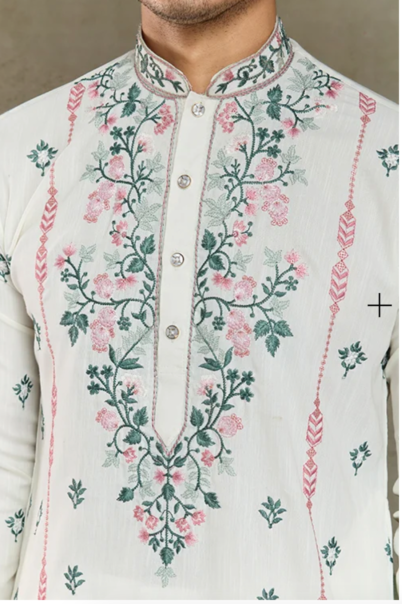 Matrut | Fusion Fits-3 White Kurta Set