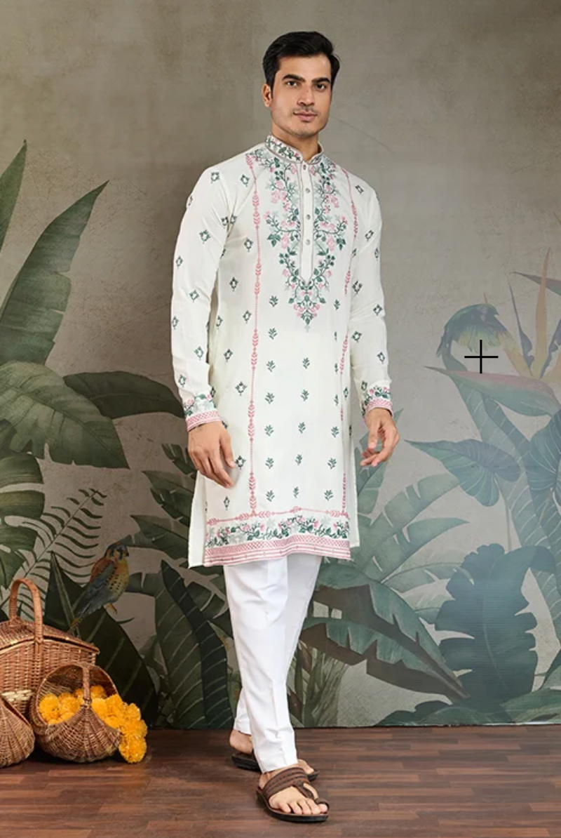 Matrut | Fusion Fits-3 White Kurta Set