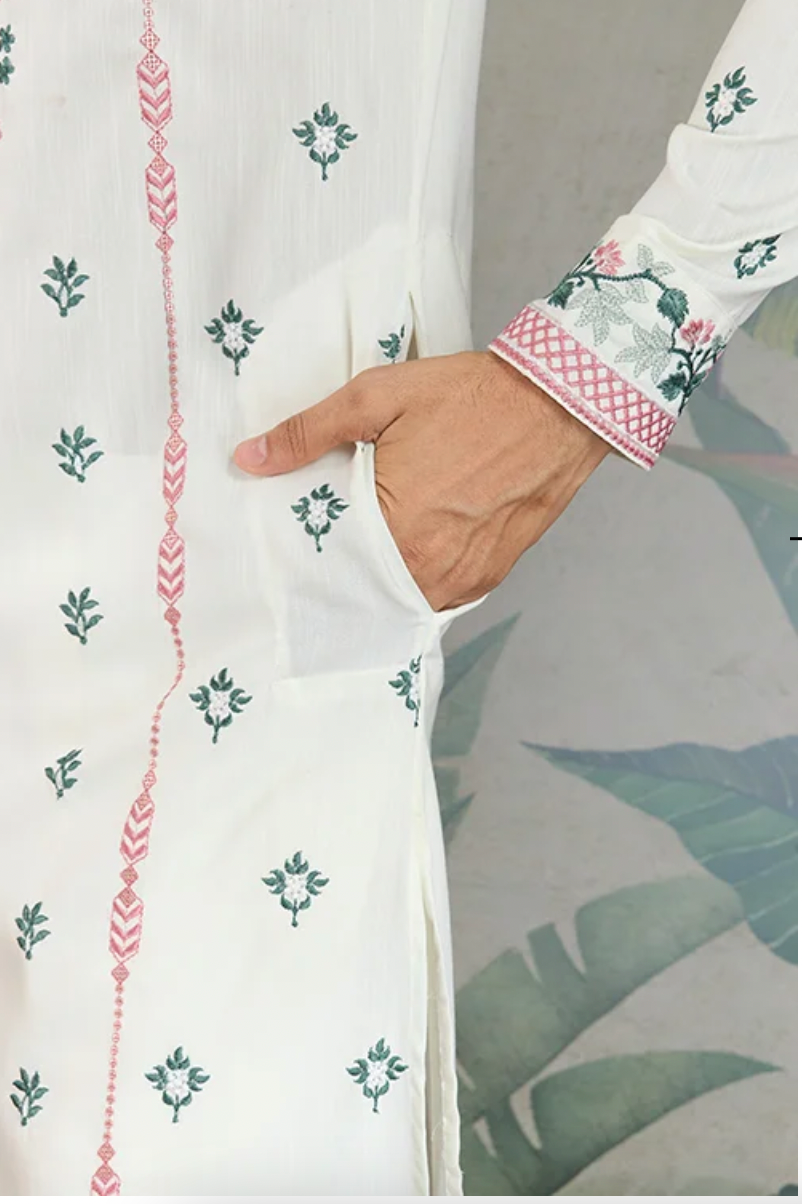Matrut | Fusion Fits-3 White Kurta Set