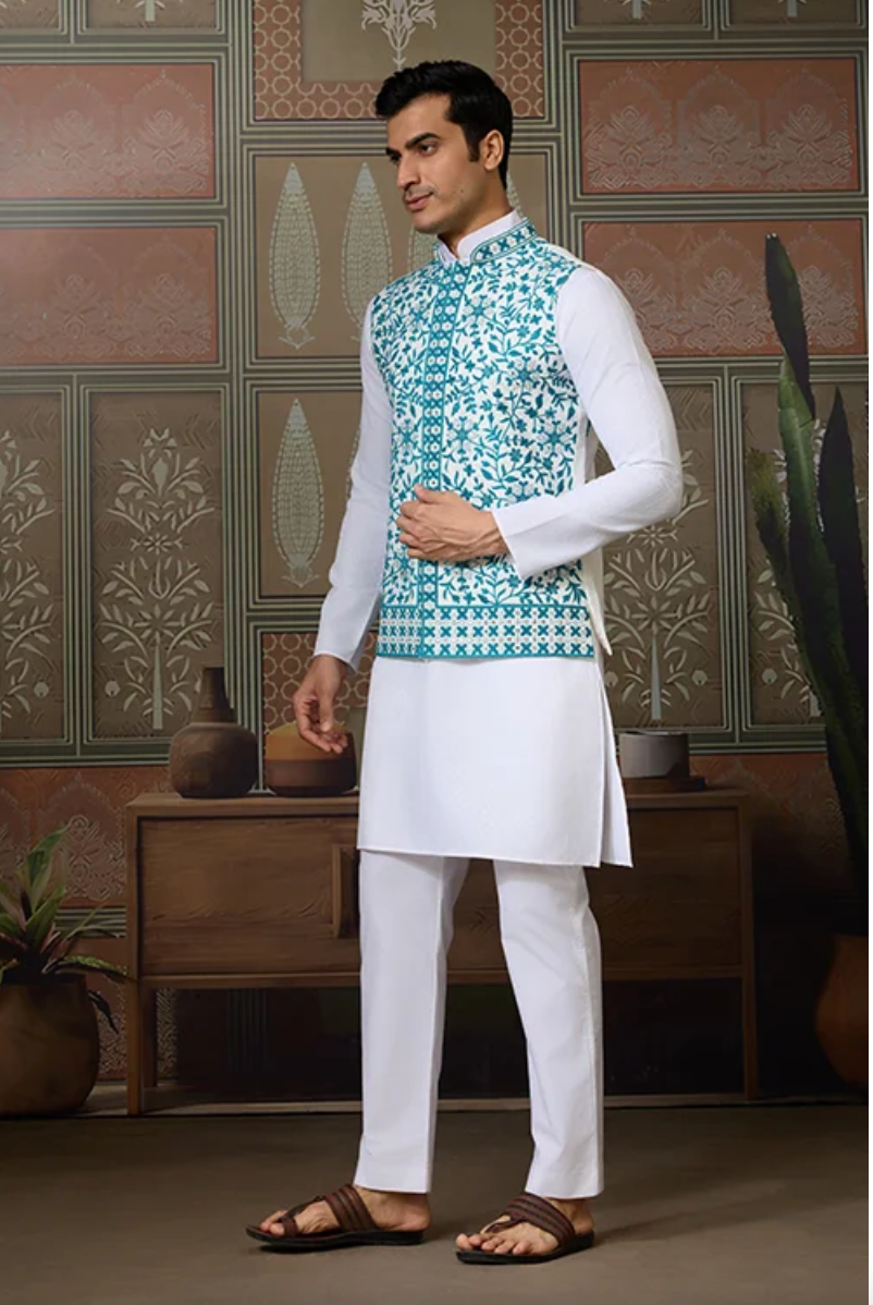 Matrut | Ritual Bliss Teal Kurta Set