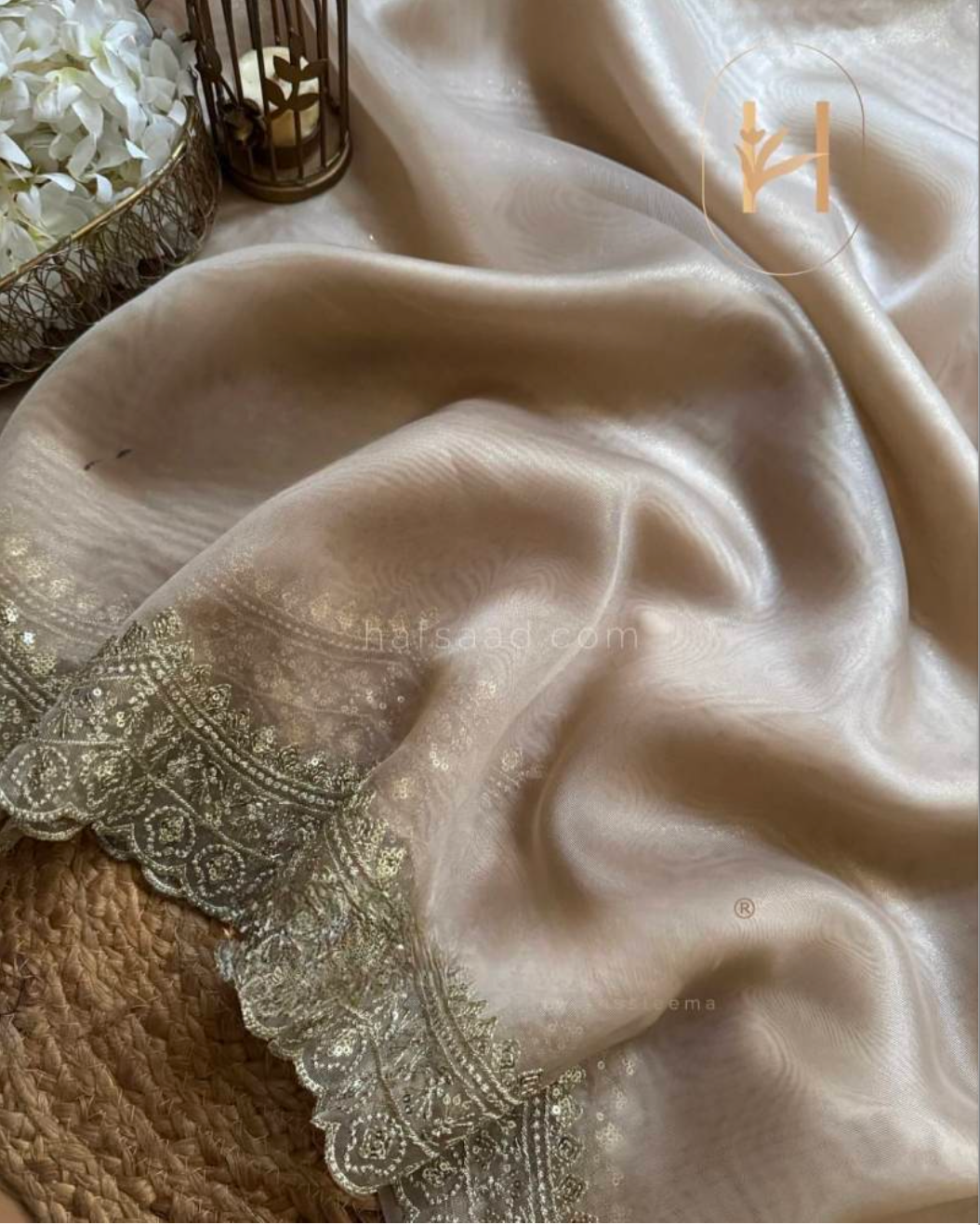 Matrut | Chashni Taupe-Gold Saree