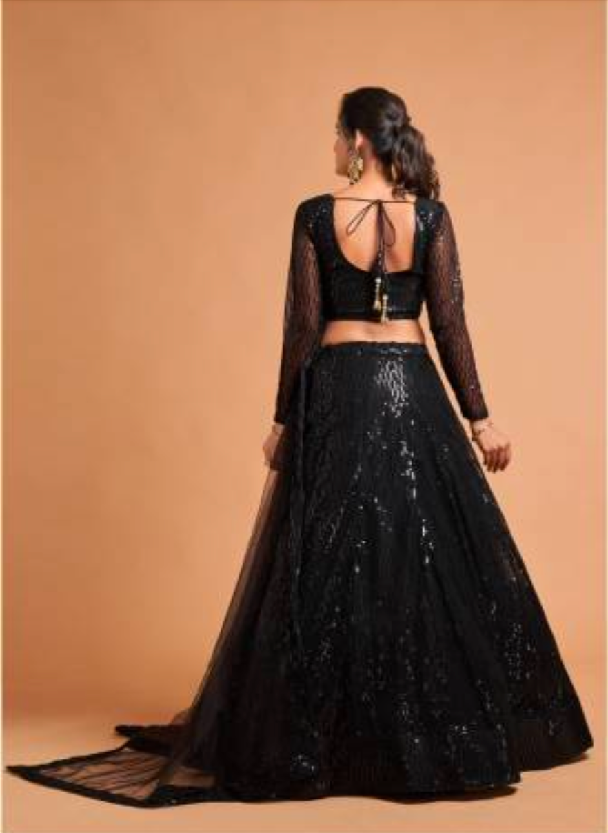 Matrut | Neo Romantic Black Lehenga