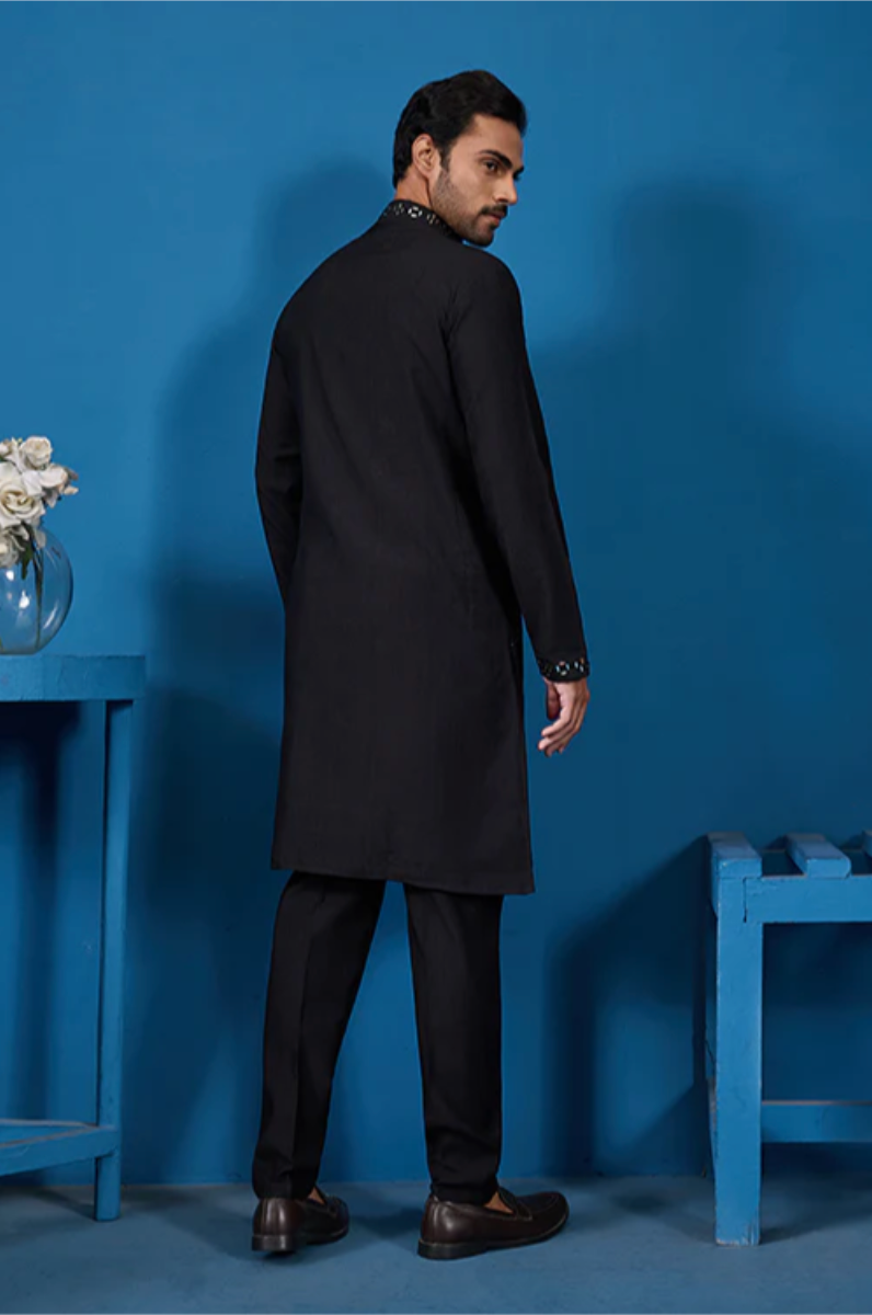 Shubh Black Mirror Kurta Set