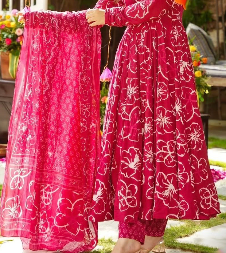 Rani Pink Anarkali Suit