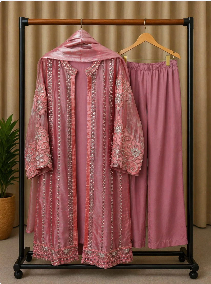 Sheesh Pink Straight Jacket Suit