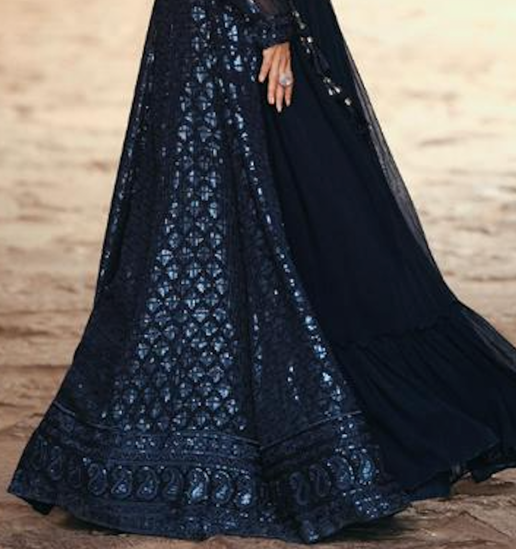 Matrut | Desi Diva Navy Blue Palazzo Set