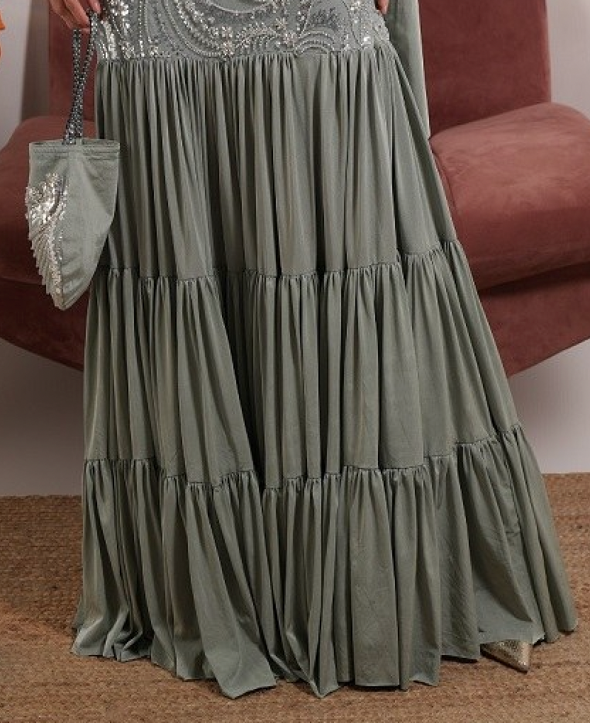 Matrut | Indo Luxe Mehendi Green Palazzo Set