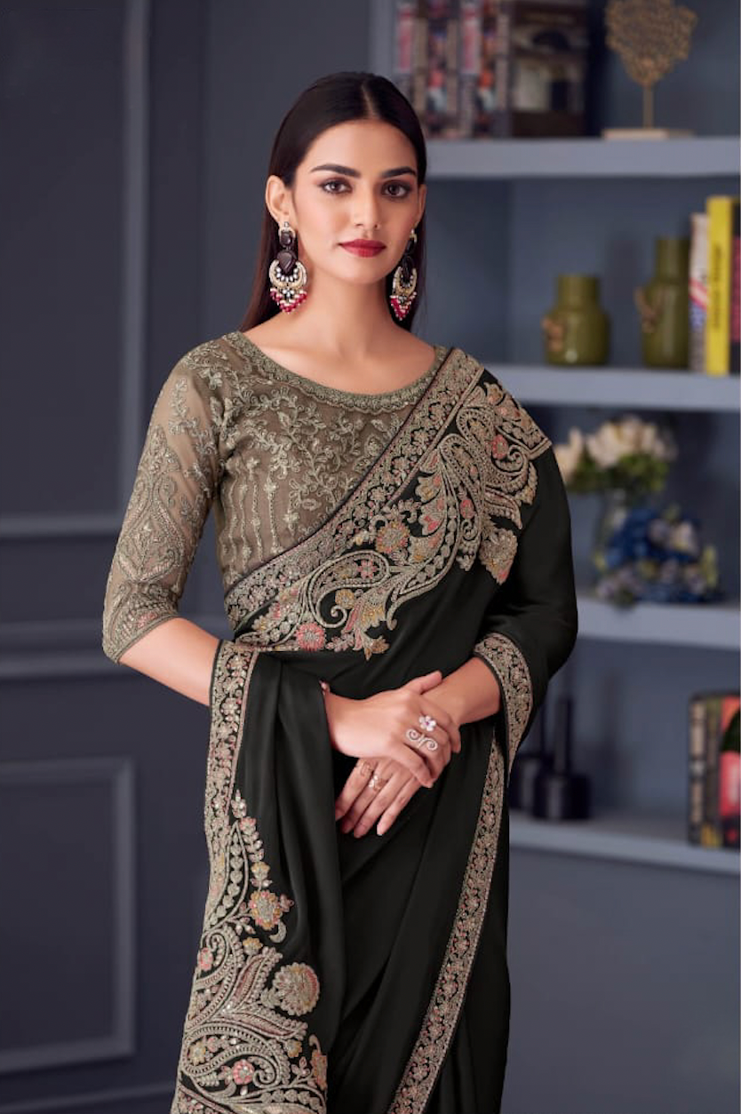 Matrut | Vintage Florence Black Saree