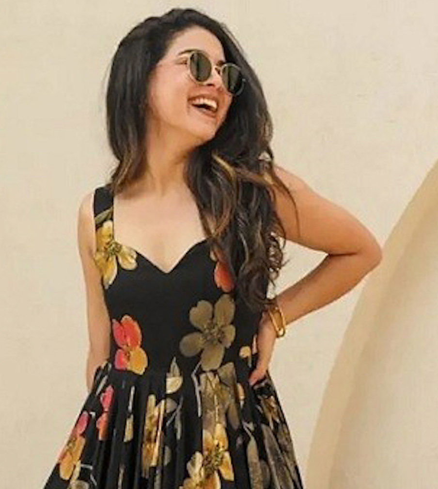 Matrut | Lemon Bloom Black A-line Dress