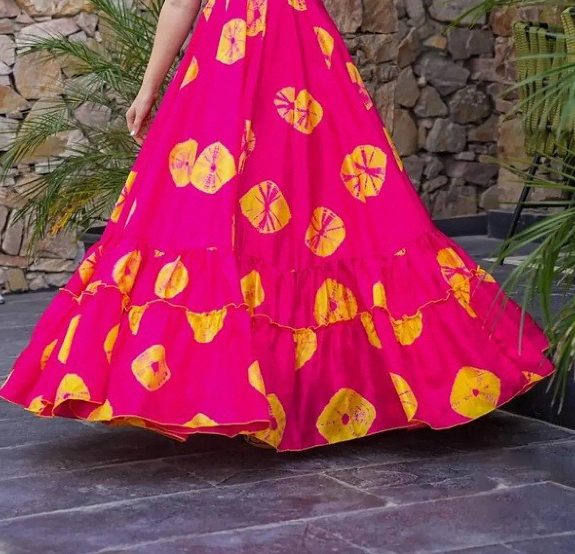 Matrut | Lemon Bloom Hot Pink A-line Dress