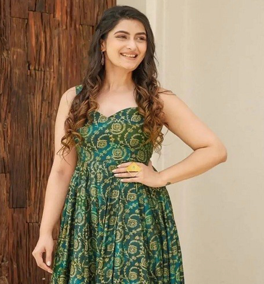 Matrut | Lemon Bloom Green A-line Dress