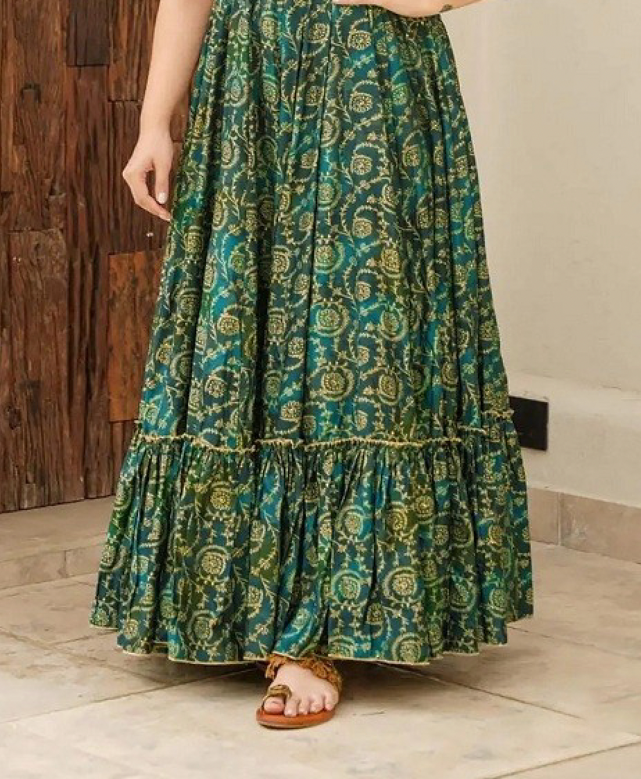 Matrut | Lemon Bloom Green A-line Dress