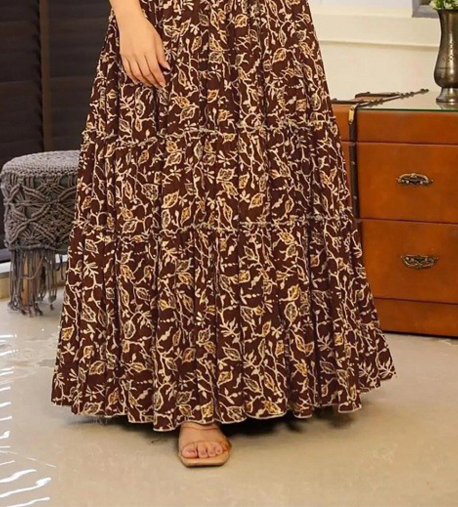 Matrut | Lemon Bloom Brown A-line Dress
