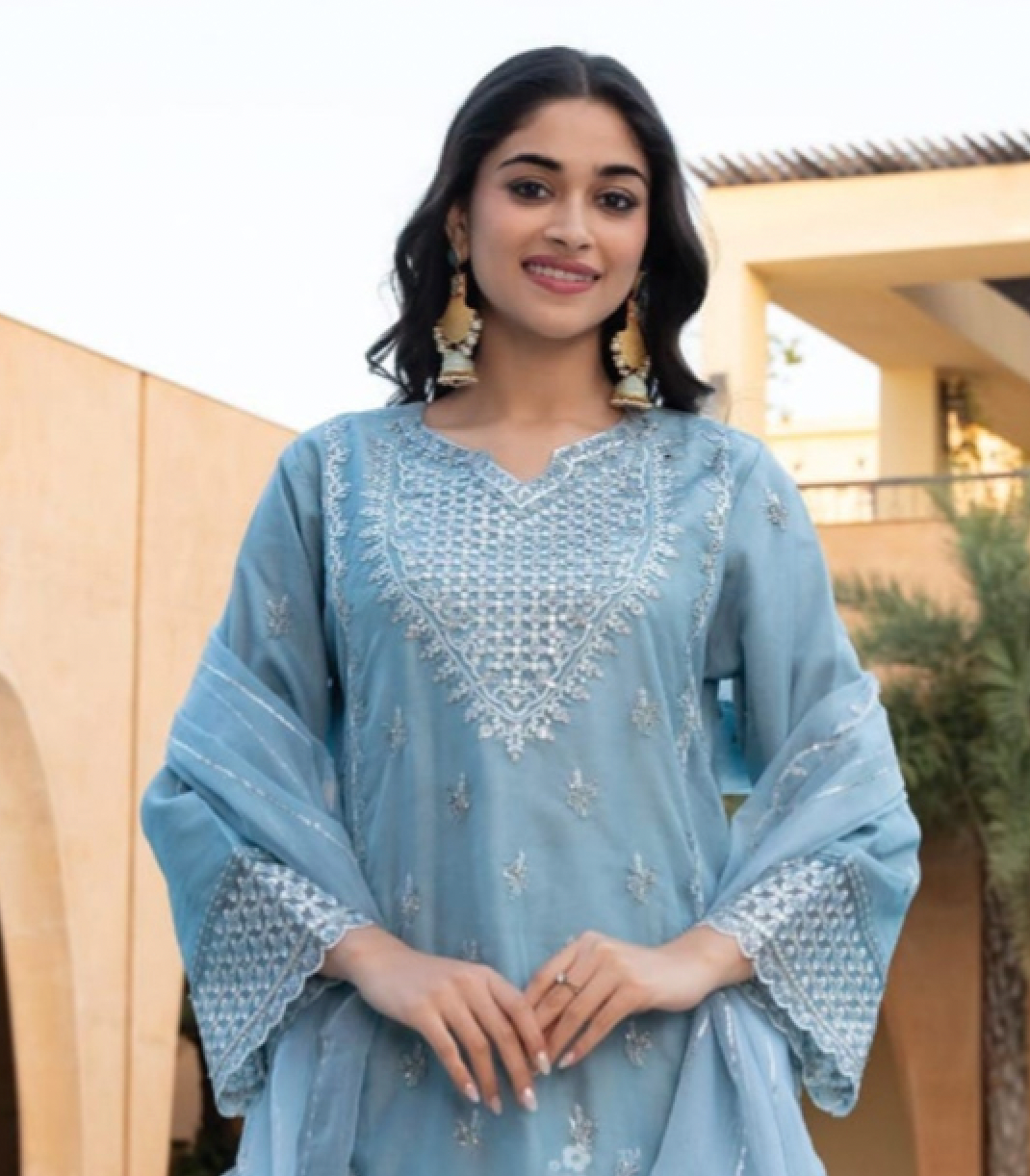 Matrut | Mamacita Sky Blue Palazzo Suit