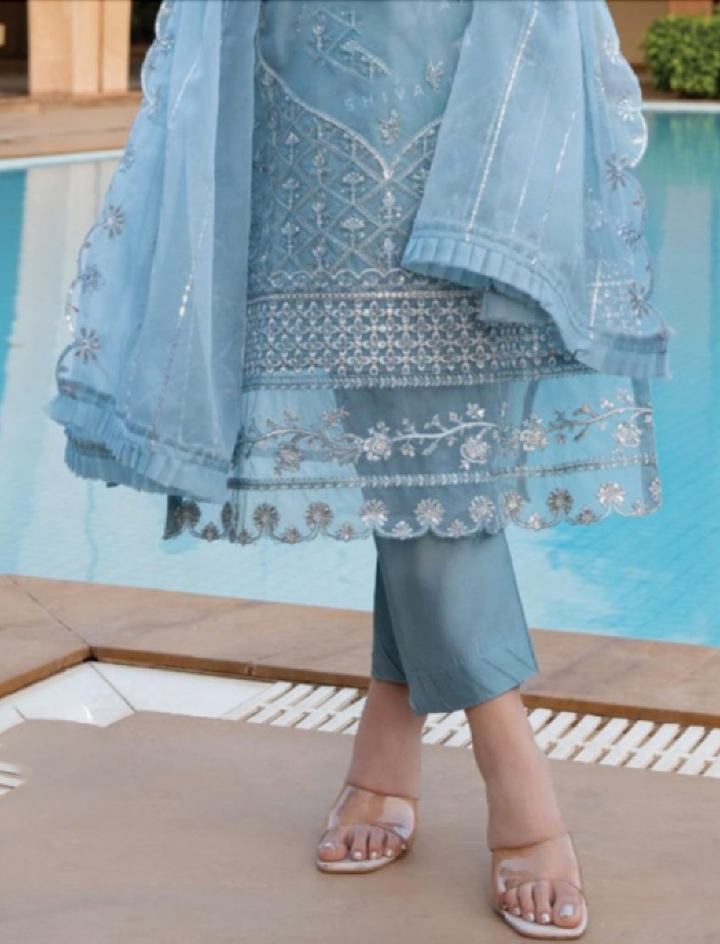 Matrut | Mamacita Sky Blue Palazzo Suit