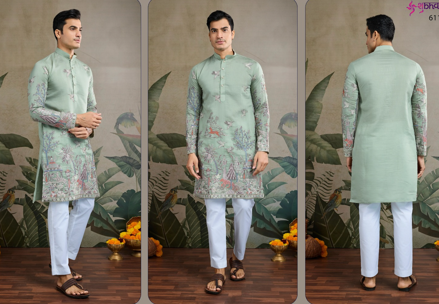 Matrut | Pixel Threads Green Kurta Set