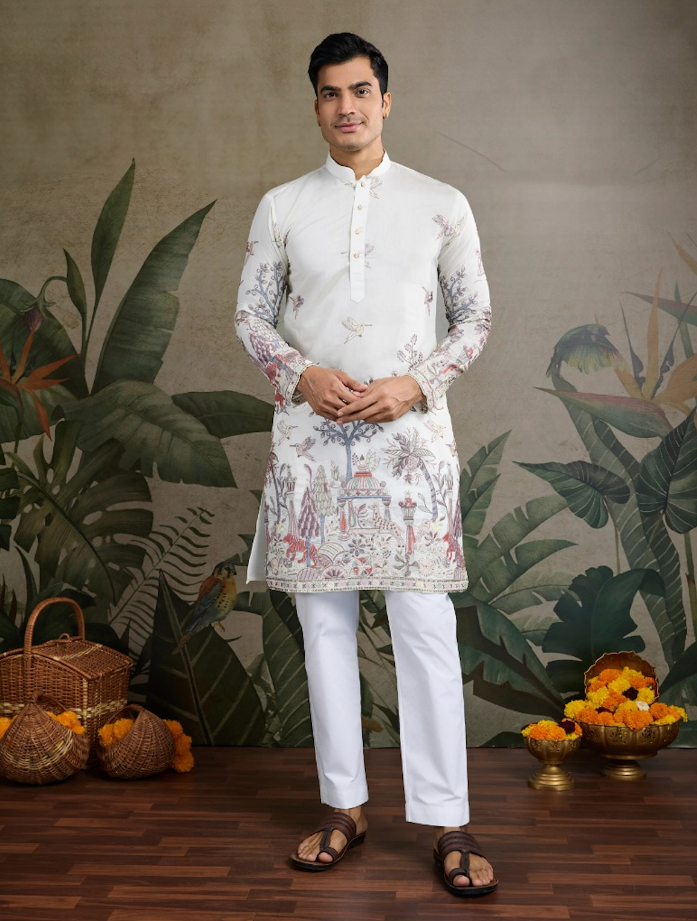 Matrut | Pixel Threads White Kurta Set